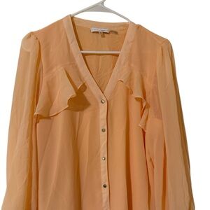 NWOT Calvin Klein Ruffled-Front Blouse, SIZE L